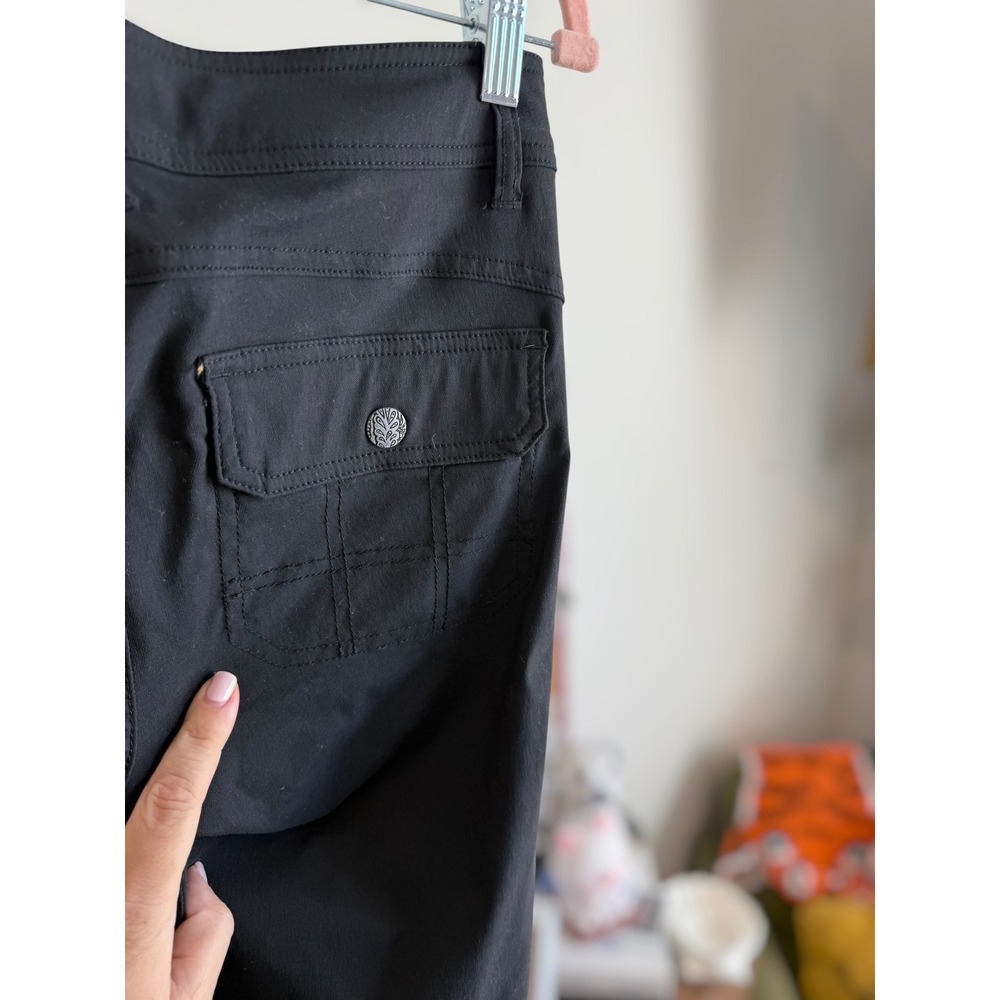 Prana Mid-Rise Flat Front Straight Leg Convertible Capri Pants Black Women's 4 - Picture 10 of 13